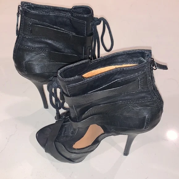 L.A.M.B. Platform Leather Heels 8.5 Strappy Lace-Up (worn once) - Picture 4 of 7